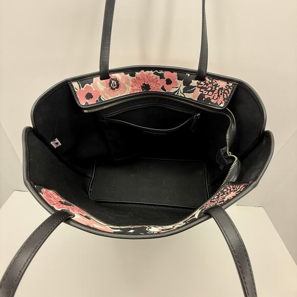 Kate Spade NY Pink Floral Two Pocket Double Strap Handbag Tote Purse - Picture 5 of 9